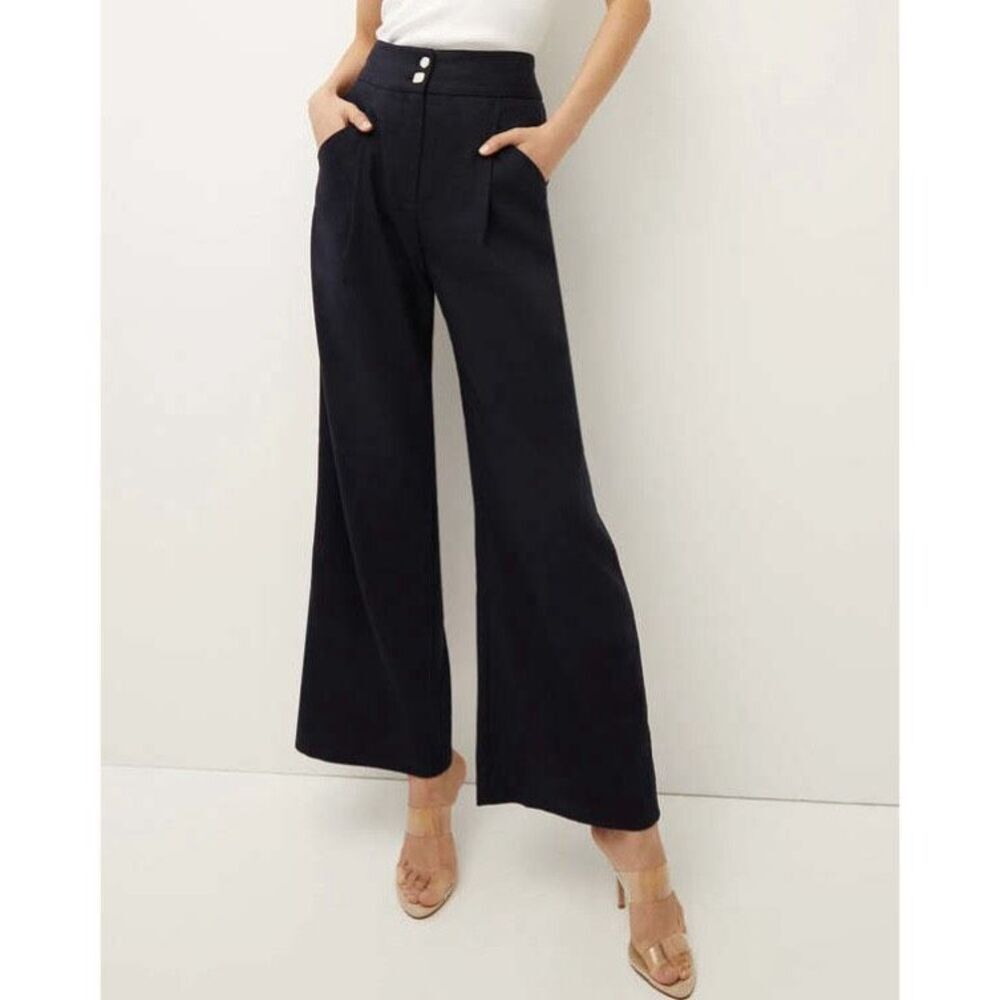 Veronica Beard Kuna Linen Pants Navy Size 4